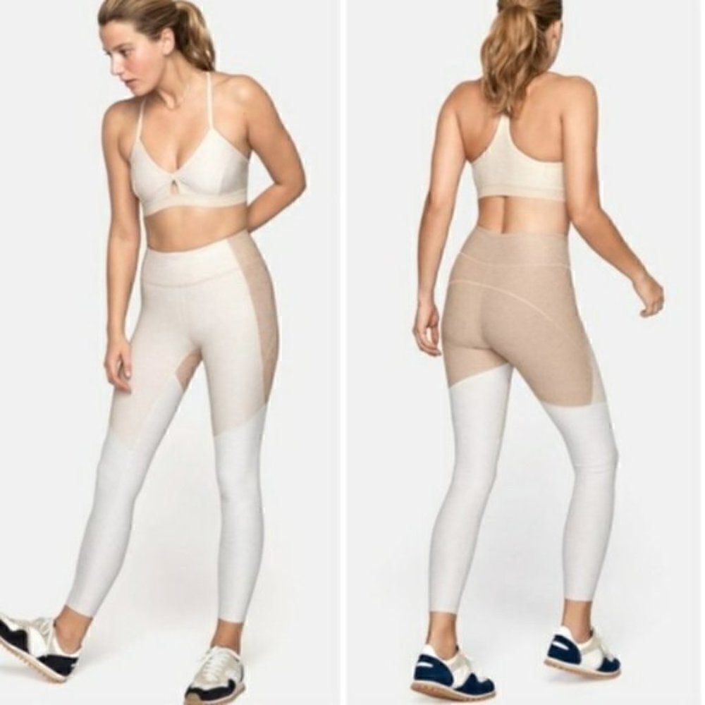 Outdoor Voices Tech Sweat Leggings in Beige/Tan Small